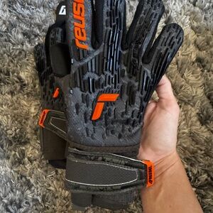 Reusch Black and Orange Goalkeeper Gloves